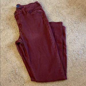 Old Navy Maroon Mid-rise Rockstar Pants